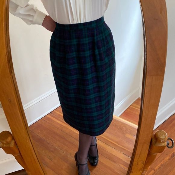 Vintage Plaid Wool Blend Skirt - Picture 11 of 12